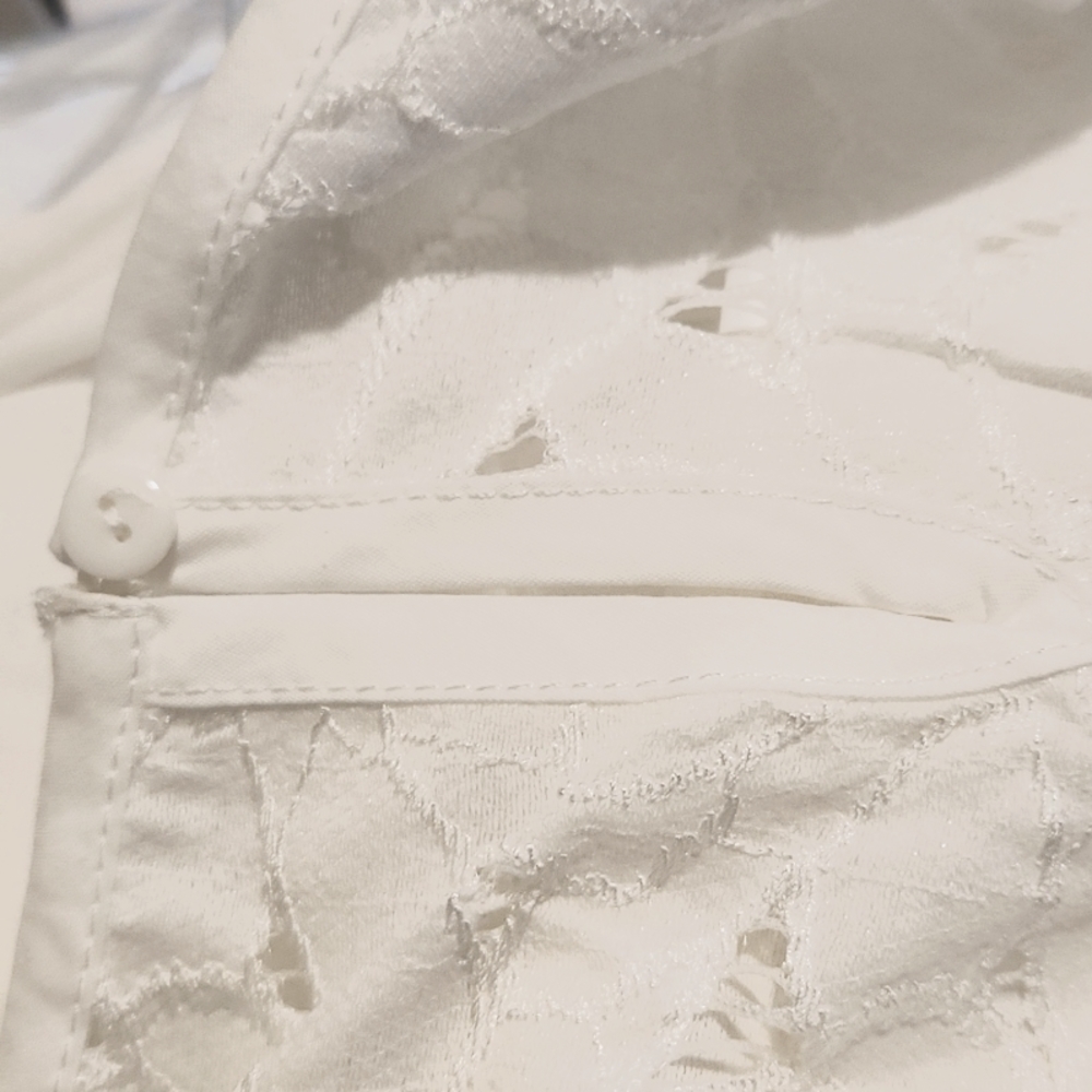New Eyelet Lace Yoke Mini Dress - Picture 7 of 9